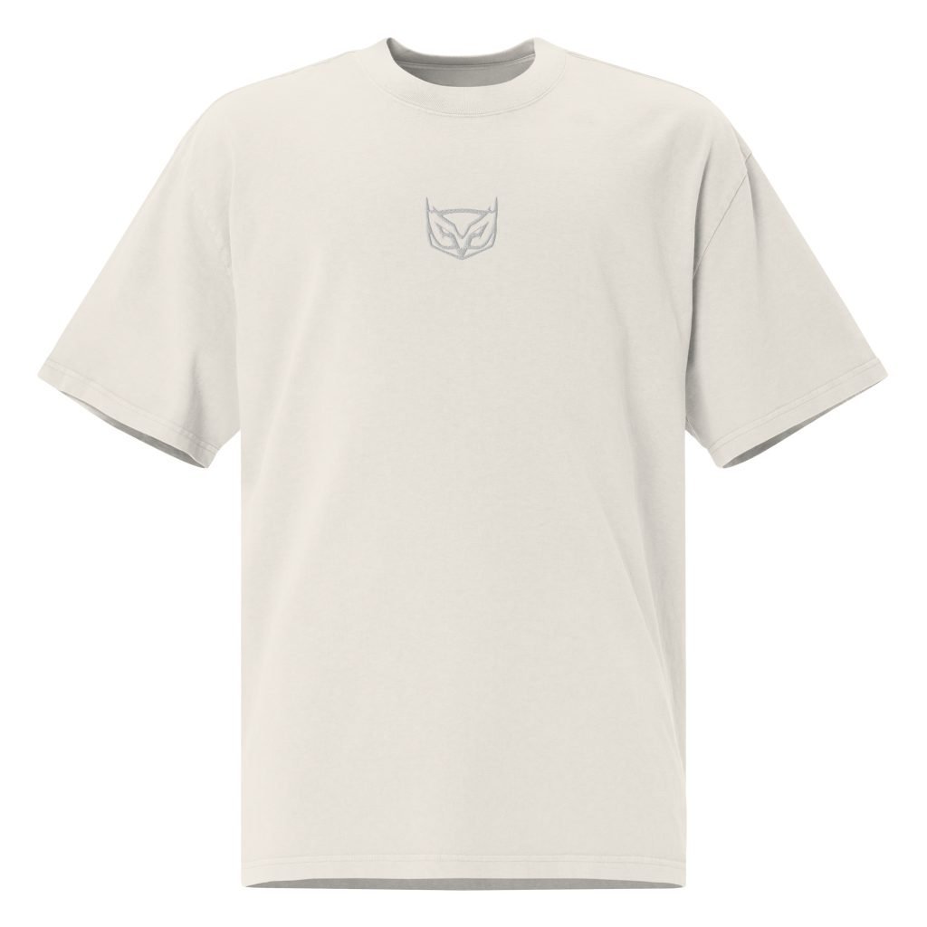Men's Oversized Faded T-Shirt Bone Front View Premium Streetwear | Powerfull Brand